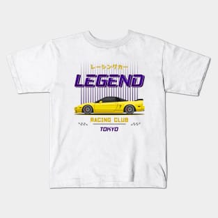 Midnight Racer Yellow NS X JDM Kids T-Shirt